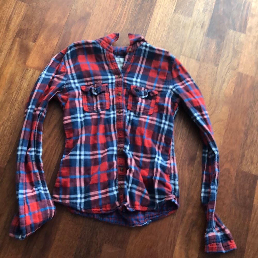 Blue and red flannel
